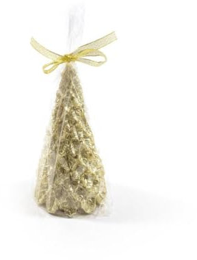 Magie di Natale Weihnachtsbaumkerze Deko für Innen und Außen (Ø 9 x H 12 cm, Gold)