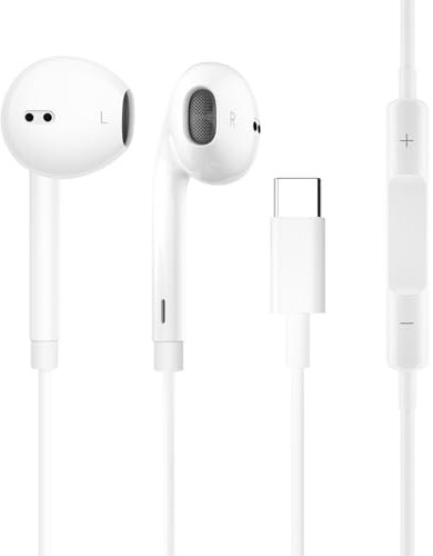 lululeague USB C Kopfhörer, Typ C Kopfhörer mit Integriertem Digitalen Chipsatz, Mikrofon und Fernbedienung, Kompatibel mit Phone, Pad, Samsung, Huawei, Google, Xiaomi etc Typ C Gerät
