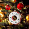 Outdoor Weihnachtsdekorationen Weihnachtskugel Weihnachtsbaum Rot und Weiß Hubschrauber Donut Dekoration Kleiner Anhänger Kristall Girlande für Kronleuchter (WH2, Einheitsgröße)