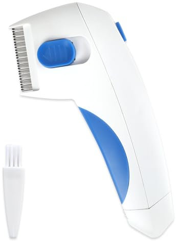Elektrischer Flohkamm, Fellpflegekamm für Hunde und Katzen, elektrischer Flohzapper, Zeckenpflege-Entfernungswerkzeug, effizienter Läuse-Reinigungskamm, ideal für Kätzchen, Welpen, Erwachsene,