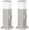 ledscom.de 2 Stück Pollerleuchte POLLY für außen, 35cm, chrom, Steckdose, inkl. G9 Leuchtmittel, 501lm, warmweiß