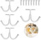 UBRAVE Tasse Rangement Crochets,Lot de 4 Crochets Sous Armoire en Métal, Tasses à Crochets sous Armoir, Mug Titulaire Pour Cuisine Salon Mugs, Verres à Bière,Ustensiles pour Cuisine,Tasse à café,Blanc