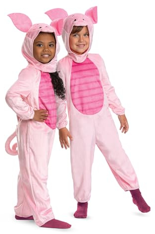 Disguise Disney Winnie the Pooh Piglet Jumpsuit for Kids & Toddlers, Officially Licensed, Includes Soft Jumpsuit and Adorable Piglet Hat, Dimensional Details, For 12-18 Months