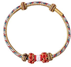 Viwind Tibetisches Glücksarmband für Frauen Glücksbringer Armband Geflochtenes Tibet Stil Einstellbares Handgelenk Armband Rotes Seilarmbänder (Gold)