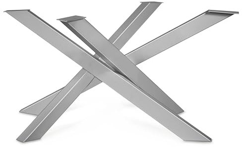 Magnetic Mobel Tischgestell Orion Design Kreuzgestell Schwerlast massiv Tischkufen Stahl Tischbeine Metall (Grau, L -Size 113x73xH71 cm)