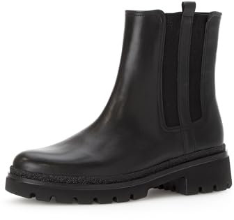 Gabor Damen Chelsea Boots, Frauen Stiefeletten,Schlupfstiefel,Stiefel,Bootee,Booties,halbstiefel,Kurzstiefel,schwarz (Micro),42 EU / 8 UK