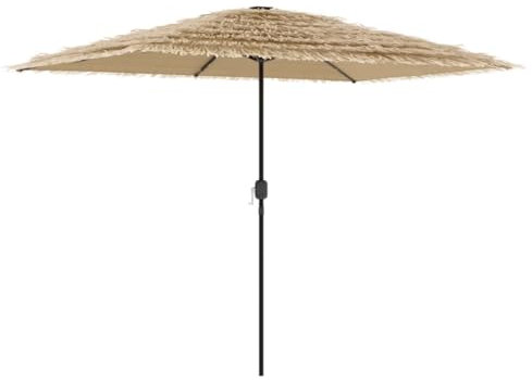 vidaXL Sombrilla de jardín con Leds Poste Acero marrón 300x200x250 cm, sombrilla, sombrilla de Patio, sombrilla de Playa de Hawái