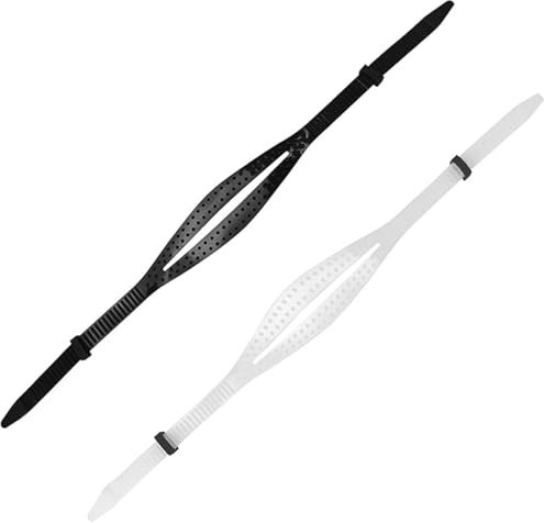 Lechengjia 2 Stück Tauchmaskenband Silikon Ersatz Maskenband Taucherbrille Universelles Schnorchel Maskenband Ersatz Schnorchelmaskenband für Tauchen, Schwimmen, Schnorchel(Schwarz,Transparent)