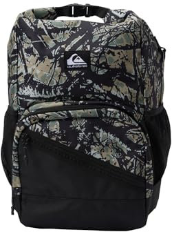 Quiksilver Sea Stash Voyager Mochila – Woodland Abstract Sea Spray – Compartimento principal húmedo seco – Tela exterior 600d