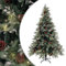 Festive Künstlicher Weihnachtsbaumm, Weihnachtsbaum mit Beleuchtung und Kiefernzapfen 120 cm PVC&PE Kunstbaum Weihnachten für Zuhause