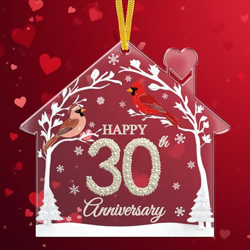 TAMAWIRE Adorno de boda de perlas de 30 aniversario, adorno para decoraciones, adorno colgante de árbol de Navidad, decoración del hogar, ideas de regalo para pareja