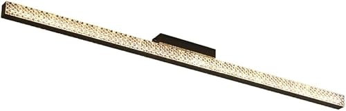 MQDLJSE Plafonnier LED linéaire Moderne en métal Noir 32 W à encastrer en Acrylique Faux Cristal avec Longue Bande Lumineuse à intensité Variable et télécommande pour Cuisine, Salon, Salle