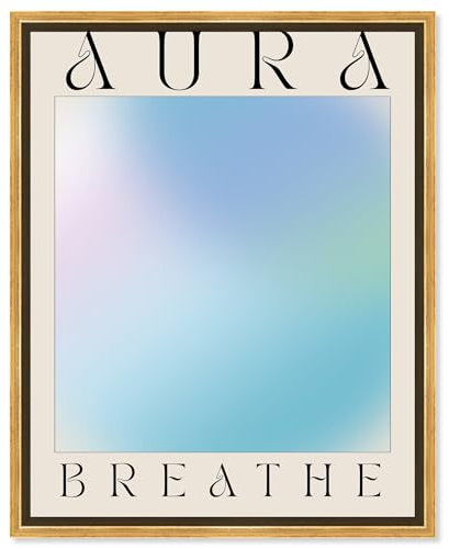 Art Remedy Aura Breathe Leinwand-Poster, Retro-Aura-Thema, goldener Rahmen, 61 x 76,2 cm