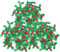 WeddHuis 100 Pièces Mini Baies de Houx pour Fêtes, Couronne de Noël, Arrangement, Étiquettes Cadeaux et Création de Cartes (3 cm) (Vert)