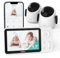 BOIFUN Babyphone 2 Cameras, Écran Divisé, Application Mobile et Moniteur 4,3 1080P, Détection Intelligente, Suivi Automatique 360°, Zoom 4X, Double Protection de la Vie Privée