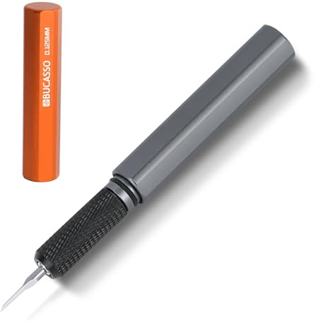 Bucasso Modell Scriber, Line Scriber mit Wolframstahlklingen, Modell Scribing Tool für den Modellbau-Hobby, RG Scale Model, Gundam Model Kit, Kunststoff-Modelle, Harz GK geschnitzt (0,125 MM)