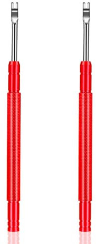 JIEYAO Lot de 2 extracteurs d'aiguilles de montre - Levier pour enlever les aiguilles de montre - Outil de réparation de montre - Outil de réparation d'horloger, rouge