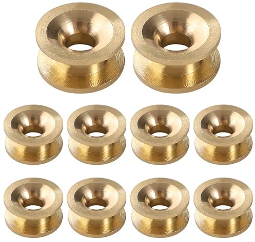VooGenzek 10 Pezzi Set di Occhielli Universali per Decespugliatore, Universale Tagliaerba Testa Occhielli Fibbia, Tagliabordi Testa Occhiello, per Prato Giardino o Usi Agricoli, Dorato