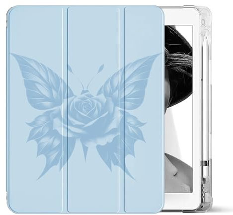 Sunrive Tablet Coque Compatible avec Huawei Matepad Air 12 2024,conçu avec Un Support à Trois Volets, Leather Housse Réveil/Sommeil AutomatiqueBleu pâle