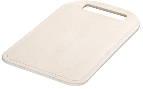 GastroMax Schneidebrett 25x15 cm BIO | Beige | Kunststoff-Schneidebrett mit Griff | Schneiden von Gemüse, Obst, Fleisch und Käse | Lebensmittelsicher | Küche Verwendung | L1 x W25 x H15 cm