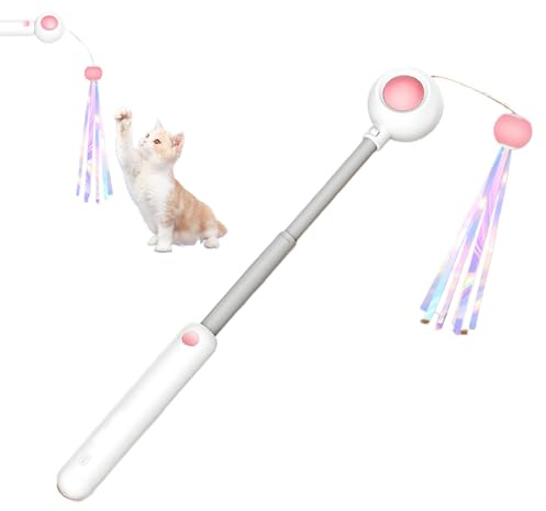 Générique Federspielzeug für Katzen | verspielter Stab für Katzen, Teleskopstange, Spielzeug für Jagd, Spiel drinnen und draußen, Reisen, Wohnung, Haus, Wohnzimmer