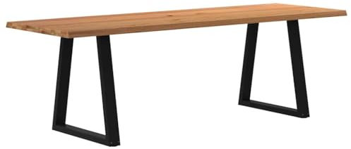 Woonisher Esstisch mit Baumkanten 240x80x74 cm Massivholz Eiche