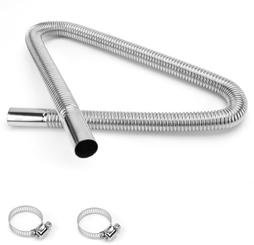 Abgasrohr Standheizung 100 CM Abgasschlauch Standheizung Standheizung Auspuff Abgasschlauch für Stromerzeuger mit Zwei Edelstahlklammern
