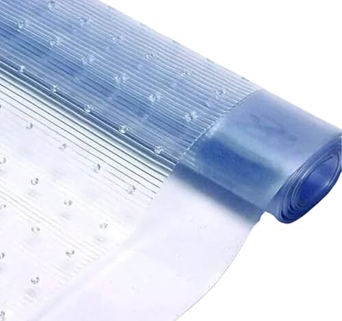 PREMZO Clear Vinyl Plastic Floor Mat Carpet Protector Non-Slip Easy to cut, Runner Sheet Guard Floor Stairs Plastic Clear Roll Mat Hallway Home Kitchen Office (6 FT Long x 27 Width)