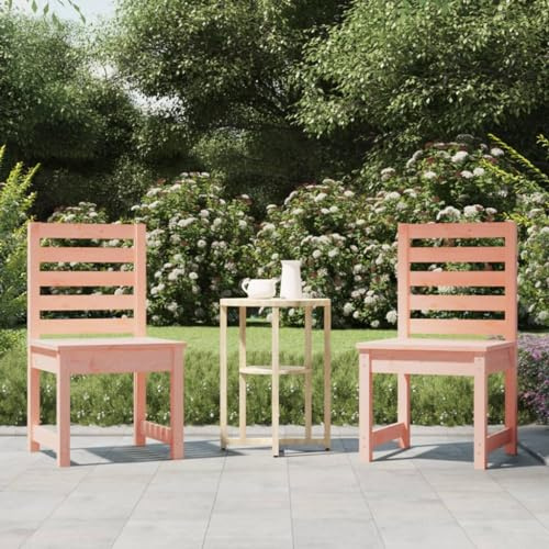 HaoChrymec Gartenstühle 2 STK. aus Massivholz Douglasie, Stabiler Holzrahmen, Ergonomisches Design, Gartenmöbel Set für Terrasse und Balkon, 50x48x91.5 cm, Unbehandelt