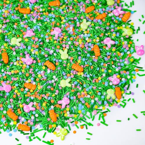 Streusel Ostern Grün 130g Essbar Zucker-streusel für Kuchen Deko Plätzchen Muffins and Desserts, für Süßigkeiten Ostern Party Tortendeko Easter Green Sprinkles