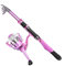 PLUSINNO Teleskop-Angelrute und Rolle für Damen, drehbar, Rosa