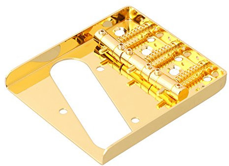 LYWS 3 TL Saddle Ashtray Bridge For Fender Telecaster TELE Electric Guitar (Gold)
