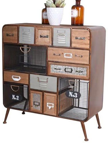Kommode Patchwork Schubladenschrank Apothekerschrank Loft Schrank 80 cm Retro Design LOF037 Palazzo Exklusiv