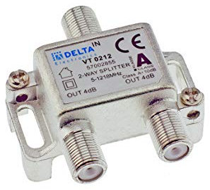 DCT Delta 2 Fach Verteiler 5-1218 MHz Kabelfernsehen, TV-Verteiler, BK-Verteiler, DVB-C, Splitter, Class A, F-Verteiler