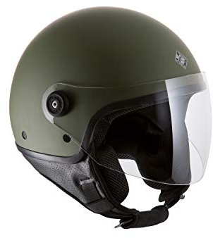 Tucano Urbano EL JETTIN 1000-83/5 - Casco Demi-Jet, Verde Airborne Opaco, L (59 cm)
