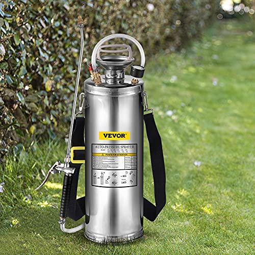Happybuy Pulverizador a Presión de Alto Rendimiento de 13 L Herramientas de Agua para Jardinería Acero Inoxidable Plverizador Manual de la Bomba Pulverizador
