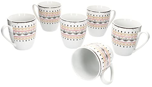 Van Well Viva 6tlg. Kaffeebecher-Set für 6 Personen I Kaffeetasse Tasse XL I edles Porzellan I spülmaschinengeeignet