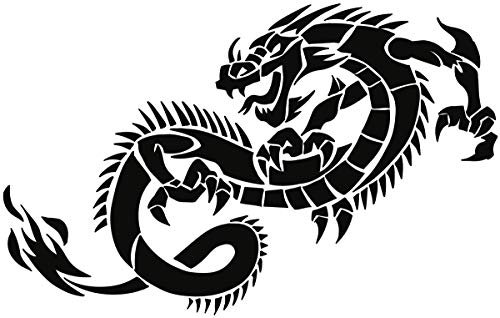 Tattoomaker Wandtattoo Wandaufkleber XXL Drache 140 x 90cm Motiv: #32a schwarz