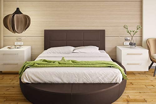 HOGAR24 3C-155 cm- Cabecero Tapizado, Válido para Cama 135-150 cm, Color Chocolate