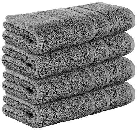 StickandShine 4er SET Premium Frottee Duschtuch 70x140 cm in dunkelgrau in 500g/m² aus 100% Baumwolle