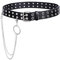JasGood Punk Gürtel mit Kette und Nietengürtel - Damen und Herren Doppelloch Gürtel mit Punk Style Cosplay Hip Hop Rock und Gothic-Outfits