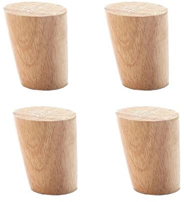 Qrity Möbelfuß Holz, 4 Stück 6cm Holzfüße Möbelfüße Sofafüße mit Montageplatten & Schrauben für Schrank, Sofa, Couchtisch, TV-Schrank und andere Möbelbeine