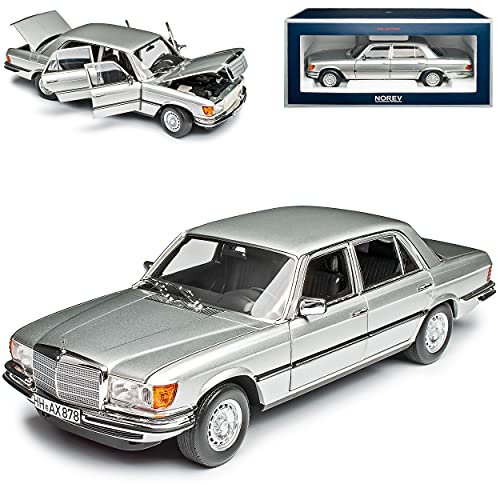 Norev Mercedes-B S-Klasse W116 450 SEL 6.9 1976 Silber Metallic 1972-1980 1/18 Modell Auto mit individiuellem Wunschkennzeichen
