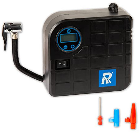TUULKIT Digital Car Tyre Inflator | 12v Portable Car Tyre Pump | Auto-Stop | Fast Inflation | Adjustable Pressure | 3 Adaptors | LED lights | Digital Pressure Gauge