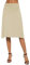 EXCHIC Damen Sommer Hohe Taille A-Linie Knielang Rock Elegant Elastisch Midi Yoga Röcke (S, Kamel)