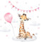 Little Deco Wandtattoo Kinderzimmer Mädchen Deko Sticker Baby Giraffe Luftballon rosa Sterne Safari Boho Aufkleber Wandbild selbstklebend für Kinder DL212-29