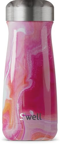 S'well Mug, design Agatta Rose, 470ml. Mug isotherme sous vide pour conserver les boissons froides et chaudes - bouteille en acier inoxydable sans BPA