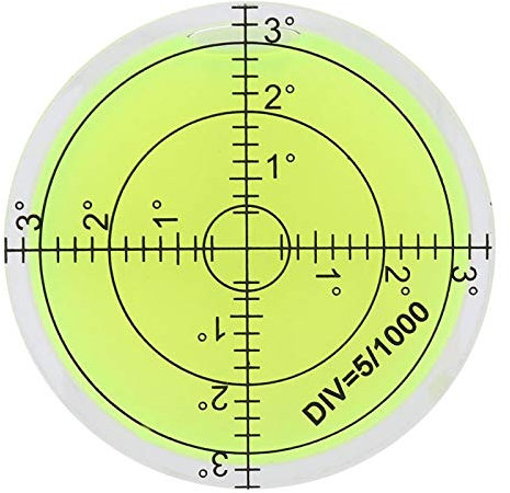 WEIPAI Runde Wasserwaage, 60 mm Durchmesser, Weiß, Kunststoff & Acryl, Traditionell, 31 Gramm, für Kamerastativ, Rahmen, Möbel, Messinstrumente, Layout-Werkzeuge