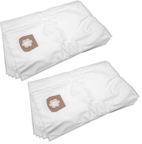 vhbw 10x Sacs compatible avec Kärcher NT 561 Eco M, NT 561 Eco TE aspirateur - microfibres non tissées, volume de 30l, 33cm x 27cm, blanc