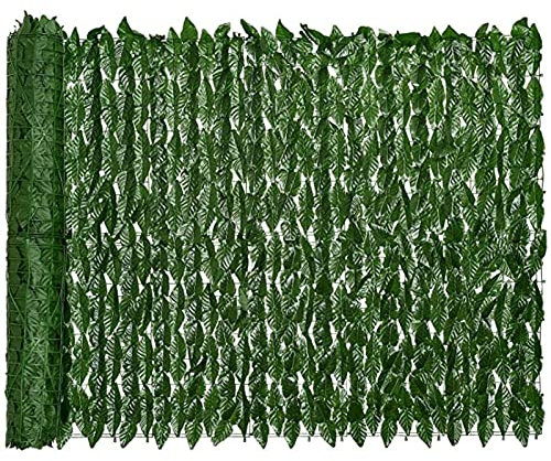 Siepe artificiale photinia Siepi artificiali su recinzione del giardino in rotoli, decorazione della parete del balcone della casa all'aperto e al coperto, pannello di foglie a traliccio(Color:green,S